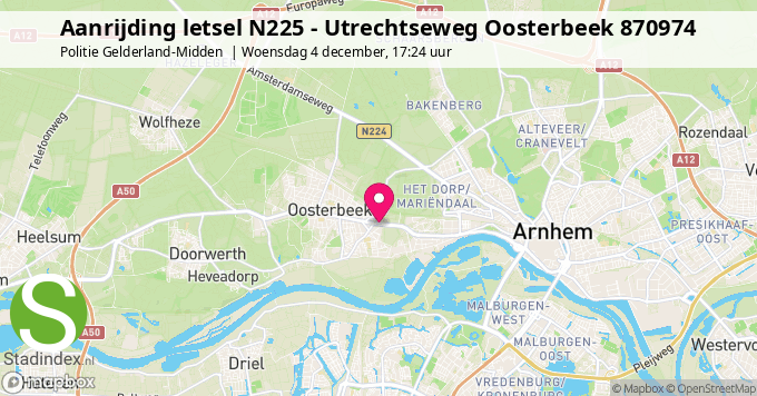 Aanrijding letsel N225 - Utrechtseweg Oosterbeek 870974