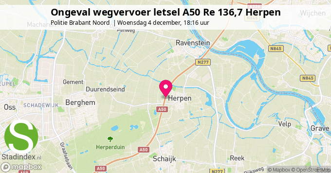 Ongeval wegvervoer letsel A50 Re 136,7 Herpen