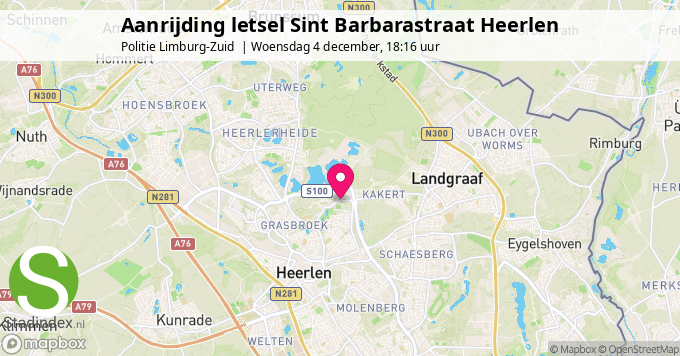 Aanrijding letsel Sint Barbarastraat Heerlen