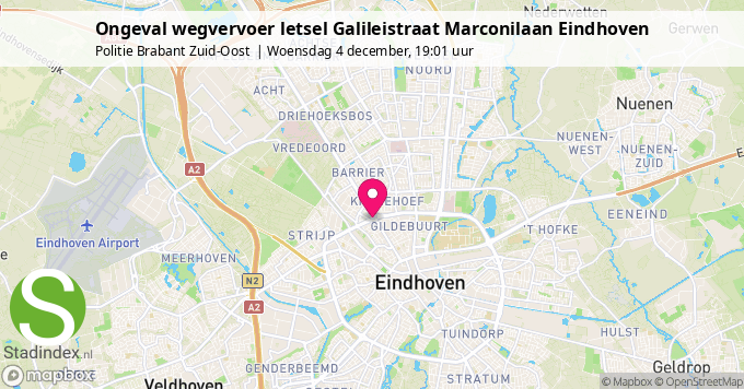 Ongeval wegvervoer letsel Galileistraat Marconilaan Eindhoven