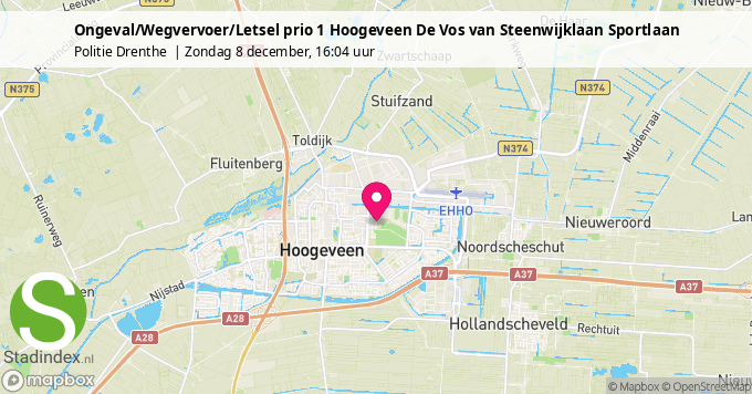 Ongeval/Wegvervoer/Letsel prio 1 Hoogeveen De Vos van Steenwijklaan Sportlaan