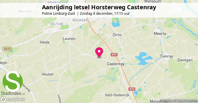 Aanrijding letsel Horsterweg Castenray