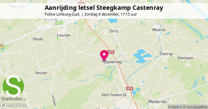 Aanrijding letsel Steegkamp Castenray