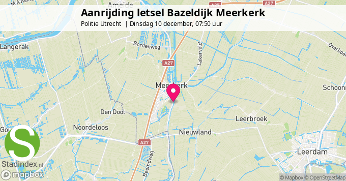 Aanrijding letsel Bazeldijk Meerkerk