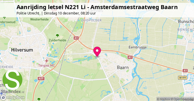 Aanrijding letsel N221 Li - Amsterdamsestraatweg Baarn