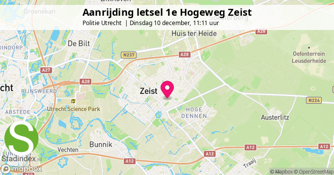 Aanrijding letsel 1e Hogeweg Zeist