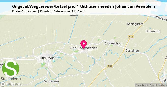 Ongeval/Wegvervoer/Letsel prio 1 Uithuizermeeden Johan van Veenplein