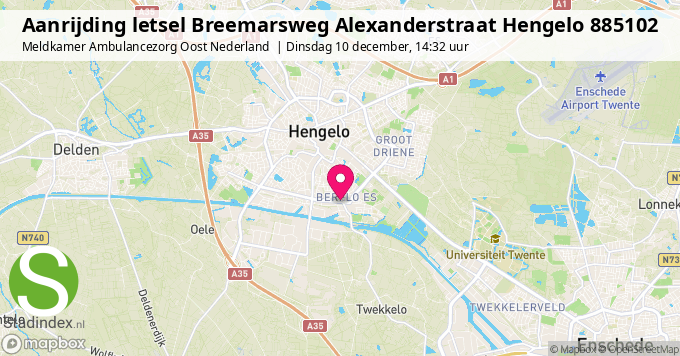 Aanrijding letsel Breemarsweg Alexanderstraat Hengelo 885102