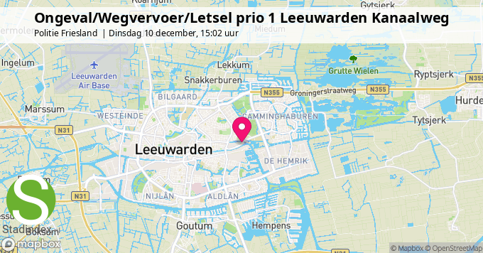 Ongeval/Wegvervoer/Letsel prio 1 Leeuwarden Kanaalweg