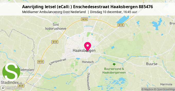 Aanrijding letsel (eCall: ) Enschedesestraat Haaksbergen 885476