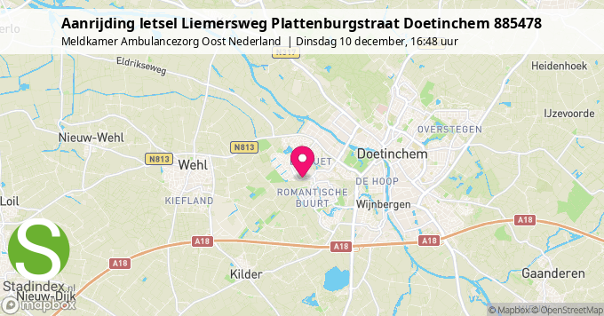 Aanrijding letsel Liemersweg Plattenburgstraat Doetinchem 885478