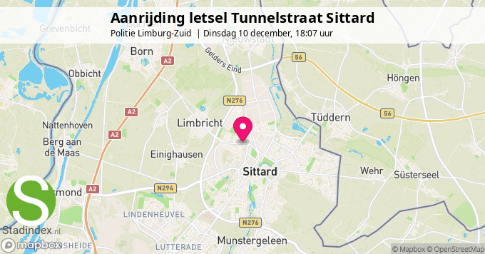 Aanrijding letsel Tunnelstraat Sittard