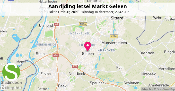 Aanrijding letsel Markt Geleen