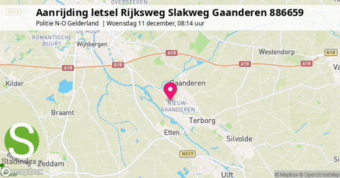 Aanrijding letsel Rijksweg Slakweg Gaanderen 886659