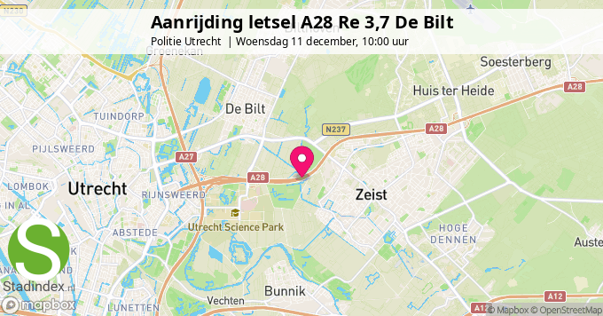 Aanrijding letsel A28 Re 3,7 De Bilt