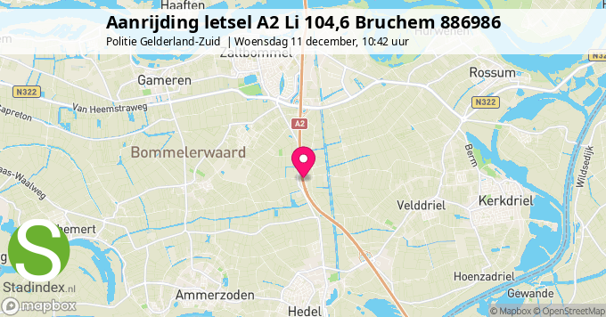 Aanrijding letsel A2 Li 104,6 Bruchem 886986