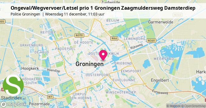 Ongeval/Wegvervoer/Letsel prio 1 Groningen Zaagmuldersweg Damsterdiep