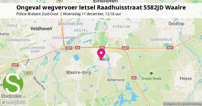 Ongeval wegvervoer letsel Raadhuisstraat 5582JD Waalre