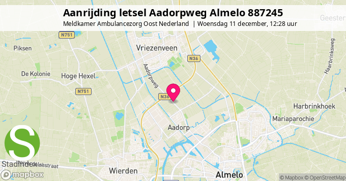 Aanrijding letsel Aadorpweg Almelo 887245