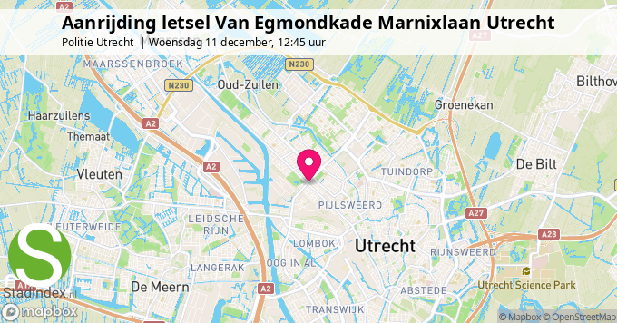 Aanrijding letsel Van Egmondkade Marnixlaan Utrecht