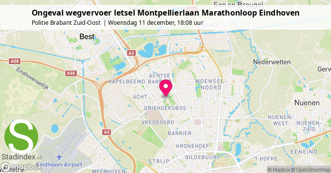 Ongeval wegvervoer letsel Montpellierlaan Marathonloop Eindhoven