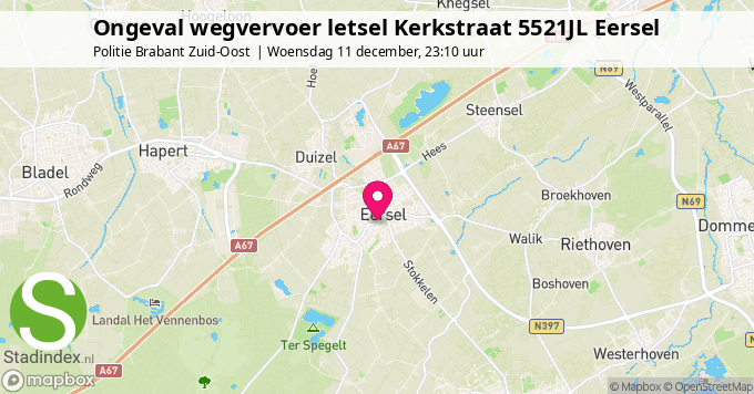 Ongeval wegvervoer letsel Kerkstraat 5521JL Eersel