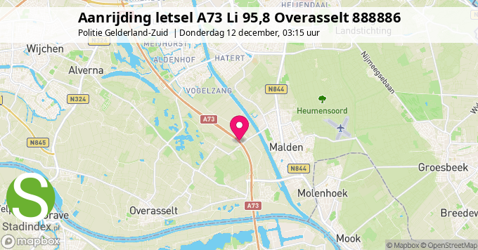 Aanrijding letsel A73 Li 95,8 Overasselt 888886