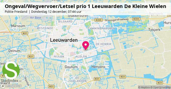 Ongeval/Wegvervoer/Letsel prio 1 Leeuwarden De Kleine Wielen