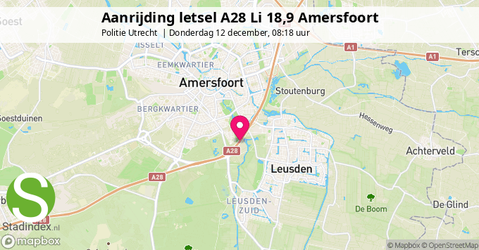 Aanrijding letsel A28 Li 18,9 Amersfoort