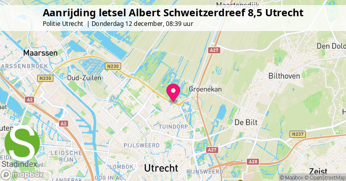 Aanrijding letsel Albert Schweitzerdreef 8,5 Utrecht