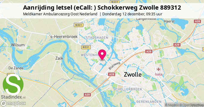 Aanrijding letsel (eCall: ) Schokkerweg Zwolle 889312