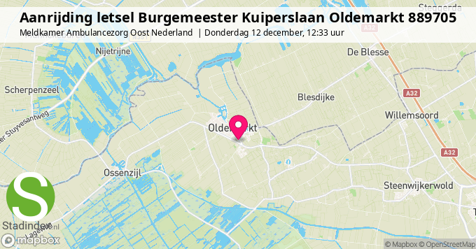 Aanrijding letsel Burgemeester Kuiperslaan Oldemarkt 889705