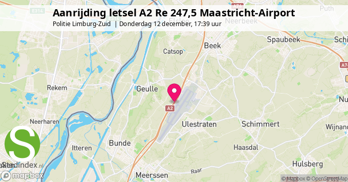 Aanrijding letsel A2 Re 247,5 Maastricht-Airport