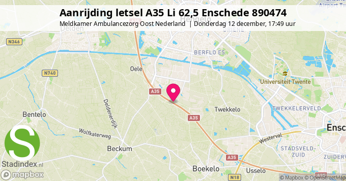 Aanrijding letsel A35 Li 62,5 Enschede 890474