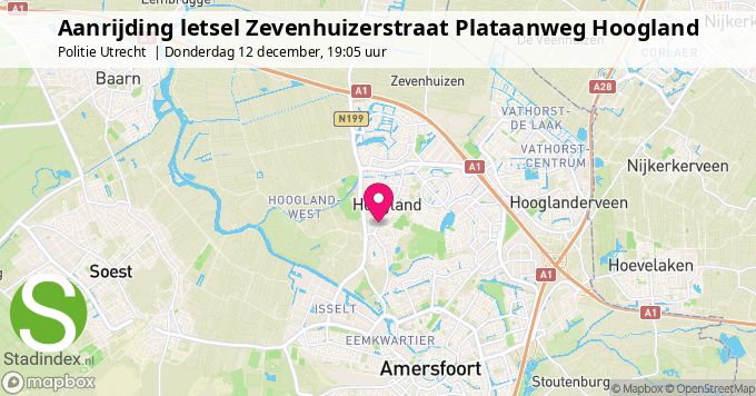 Aanrijding letsel Zevenhuizerstraat Plataanweg Hoogland