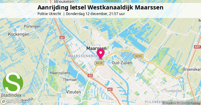 Aanrijding letsel Westkanaaldijk Maarssen