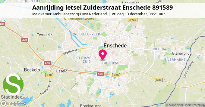 Aanrijding letsel Zuiderstraat Enschede 891589