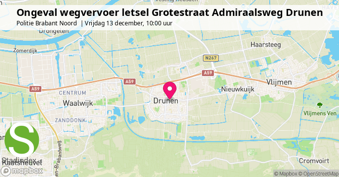 Ongeval wegvervoer letsel Grotestraat Admiraalsweg Drunen