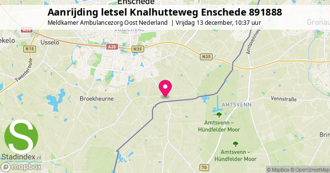 Aanrijding letsel Knalhutteweg Enschede 891888