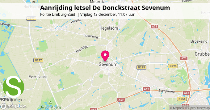 Aanrijding letsel De Donckstraat Sevenum