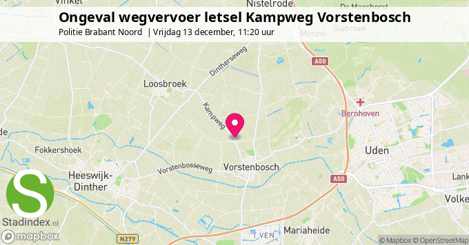 Ongeval wegvervoer letsel Kampweg Vorstenbosch