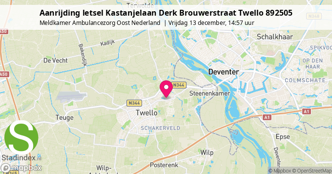 Aanrijding letsel Kastanjelaan Derk Brouwerstraat Twello 892505