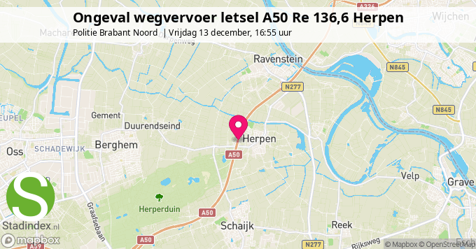 Ongeval wegvervoer letsel A50 Re 136,6 Herpen