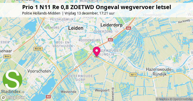 Prio 1 N11 Re 0,8 ZOETWD Ongeval wegvervoer letsel