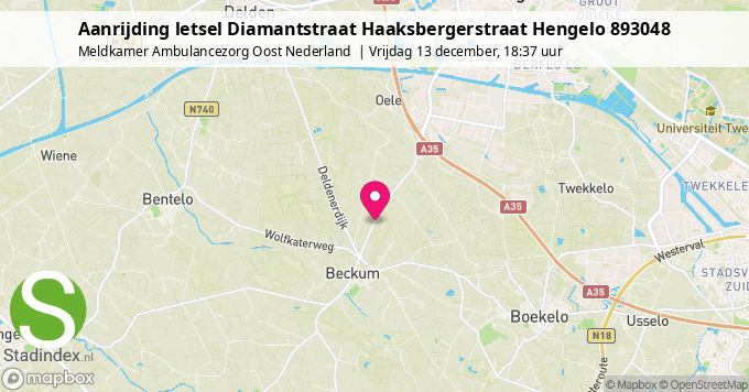 Aanrijding letsel Diamantstraat Haaksbergerstraat Hengelo 893048