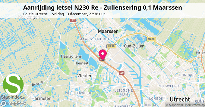 Aanrijding letsel N230 Re - Zuilensering 0,1 Maarssen