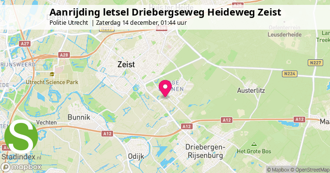 Aanrijding letsel Driebergseweg Heideweg Zeist