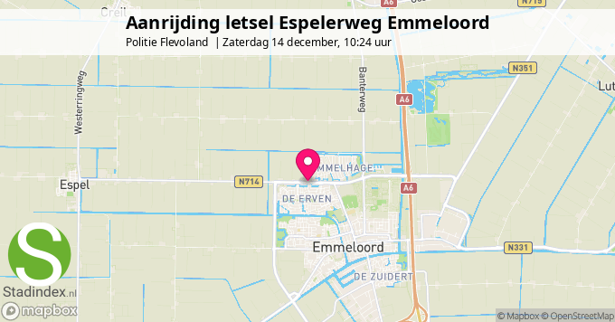 Aanrijding letsel Espelerweg Emmeloord