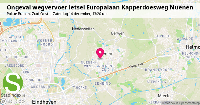 Ongeval wegvervoer letsel Europalaan Kapperdoesweg Nuenen