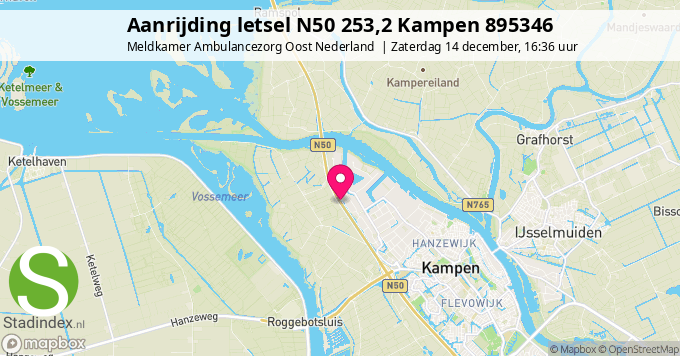 Aanrijding letsel N50 253,2 Kampen 895346